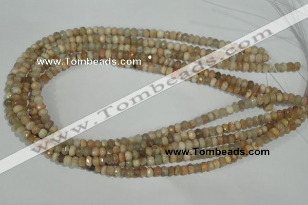 CMS563 15.5 inches 4*6mm faceted rondelle moonstone beads wholesale