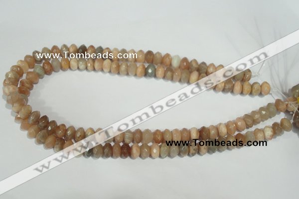 CMS565 15.5 inches 6*10mm faceted rondelle moonstone beads wholesale