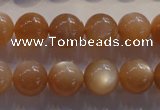 CMS734 15.5 inches 12mm round A grade natural peach moonstone beads