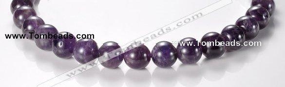 CNA05 AB grade 14mm round natural amethyst quartz bead Wholesale