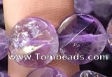 CNA1110 15.5 inches 12mm twisted & faceted coin amethyst beads