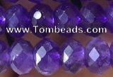 CNA1134 15.5 inches 6*8mm faceted rondelle amethyst gemstone beads