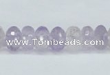 CNA119 15.5 inches 7*12mm faceted rondelle natural amethyst beads