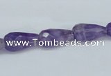CNA122 15.5 inches 8*16mm faceted teardrop natural amethyst beads