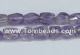 CNA126 15.5 inches 8*11mm nugget natural amethyst beads wholesale
