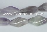 CNA134 15.5 inches 10*20mm twisted hexagon natural amethyst beads