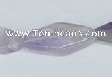CNA135 15.5 inches 16*32mm twisted hexagon natural amethyst beads