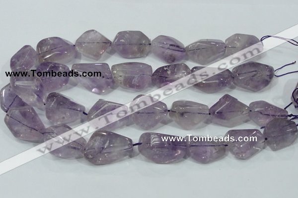 CNA202 15.5 inches 18*30mm faceted nugget natural amethyst beads