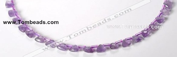 CNA21 8mm faceted triangle A- grade natural amethyst beads
