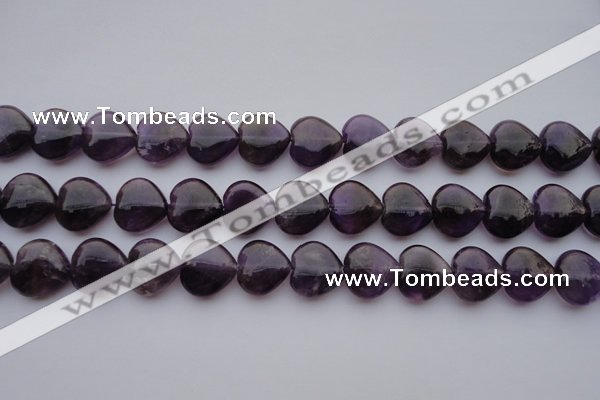 CNA298 15.5 inches 16*16mm heart natural amethyst gemstone beads