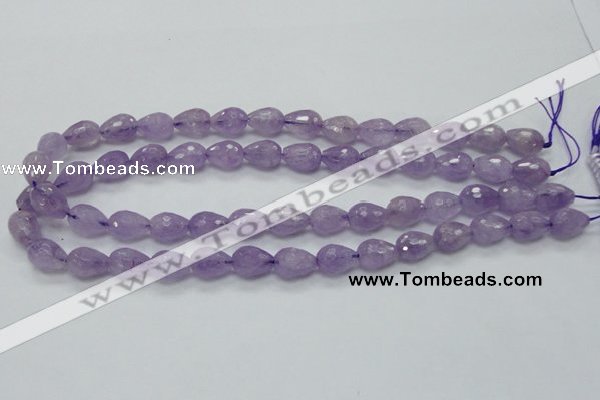 CNA317 15.5 inches 10*14mm faceted teardrop natural lavender amethyst beads