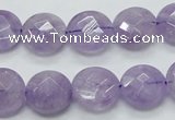 CNA323 15.5 inches 14mm faceted coin natural lavender amethyst beads
