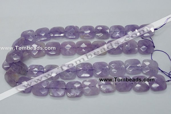 CNA341 15.5 inches 20*20mm faceted square natural lavender amethyst beads
