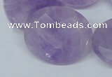CNA460 15.5 inches 25*30mm faceted oval natural lavender amethyst beads