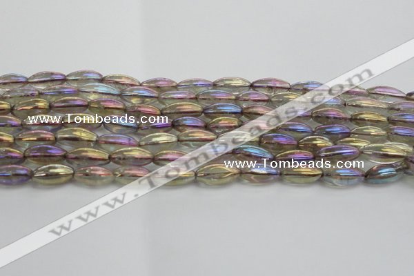 CNC260 15.5 inches 6*12mm rice AB-color white crystal beads