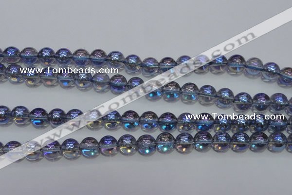 CNC302 15.5 inches 8mm round AB-color white crystal beads