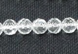 CNC53 15.5 inches 10mm faceted round grade A natural white crystal beads