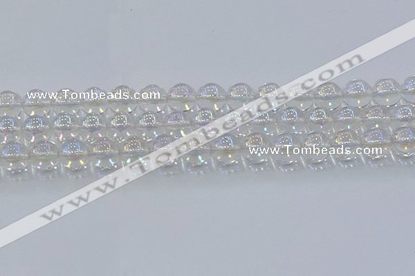 CNC573 15.5 inches 12mm round plated natural white crystal beads