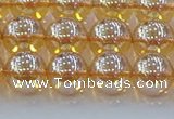 CNC578 15.5 inches 10mm round plated natural white crystal beads