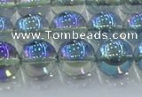 CNC585 15.5 inches 12mm round plated natural white crystal beads