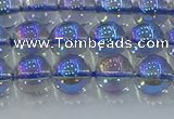 CNC589 15.5 inches 8mm round plated natural white crystal beads