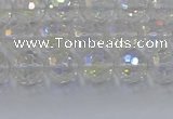 CNC600 15.5 inches 4mm faceted round plated natural white crystal beads