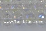 CNC603 15.5 inches 10mm faceted round plated natural white crystal beads