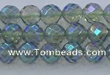 CNC627 15.5 inches 6mm faceted round plated natural white crystal beads