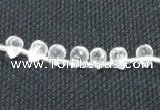 CNC64 5*7mm faceted teardrop grade A natural white crystal beads