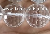 CNC718 15.5 inches 18mm faceted round white crystal beads
