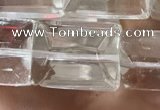 CNC813 15.5 inches 15*20mm faceted rectangle white crystal beads