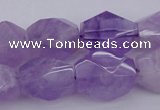 CNG1058 12*16mm - 15*20mm faceted nuggets lavender amethyst beads