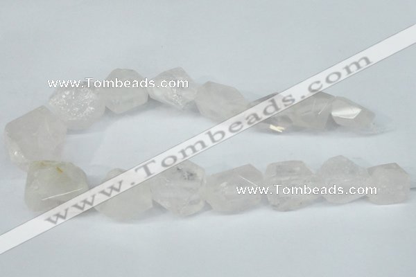 CNG1309 15*20mm – 25*30mm faceted nuggets rose quartz beads