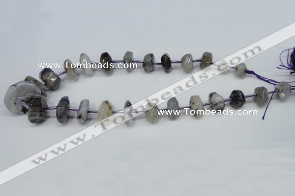 CNG1375 15.5 inches 8*14mm - 10*30mm faceted nuggets agate beads