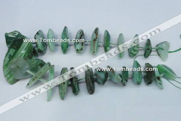 CNG1384 15.5 inches 10*25mm - 40*55mm faceted freeform agate beads