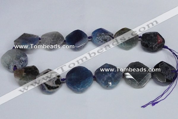 CNG1409 15.5 inches 25*30mm - 30*35mm faceted freeform agate beads