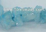 CNG1541 15.5 inches 6*8mm - 15*20mm nuggets plated druzy quartz beads