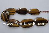 CNG1558 15.5 inches 40*55mm faceted freeform yellow tiger eye beads