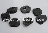 CNG1565 30*40mm - 40*50mm freeform plated druzy agate beads