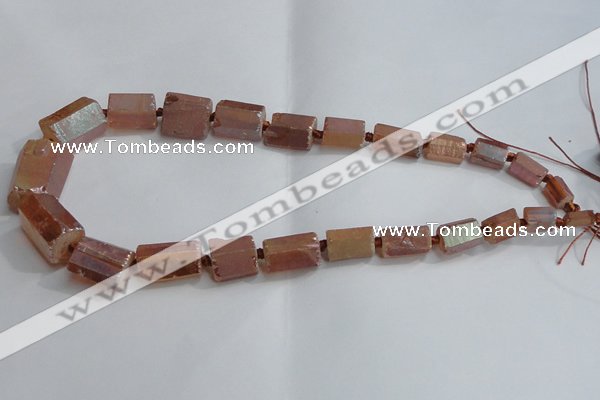 CNG1594 15.5 inches 10*15mm - 18*20mm nuggets plated quartz beads