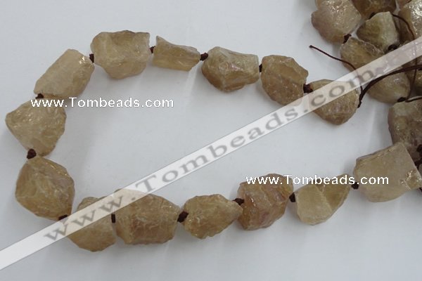 CNG1805 15.5 inches 15*20mm - 20*25mm nuggets plated rose quartz beads