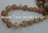CNG1807 15.5 inches 15*20mm - 20*25mm nuggets plated rose quartz beads