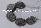 CNG2171 7.5 inches 25*35mm - 35*40mm freeform druzy agate beads