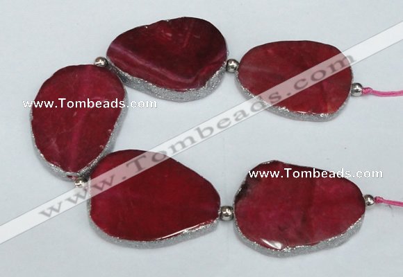 CNG2392 7.5 inches 35*45mm - 45*55mm freeform agate gemstone beads