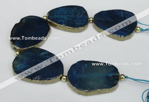 CNG2400 7.5 inches 35*45mm - 45*55mm freeform agate gemstone beads