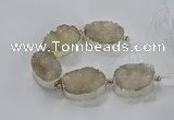 CNG2596 7.5 inches 25*35mm - 30*40mm freeform druzy agate beads