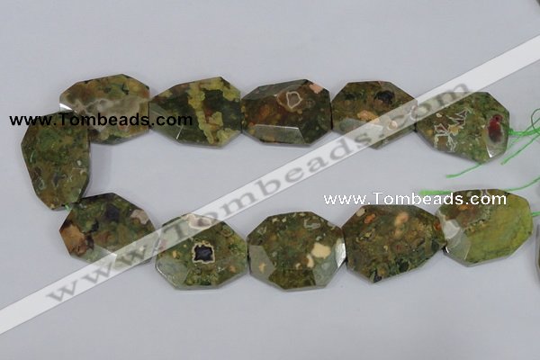 CNG303 15.5 inches 28*38mm faceted nuggets peacock gemstone beads