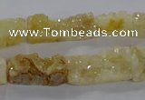 CNG3154 15.5 inche 8*15mm - 11*20mm freeform plated druzy agate beads