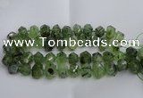 CNG5202 12*16mm - 15*20mm faceted nuggets green rutilated quartz beads
