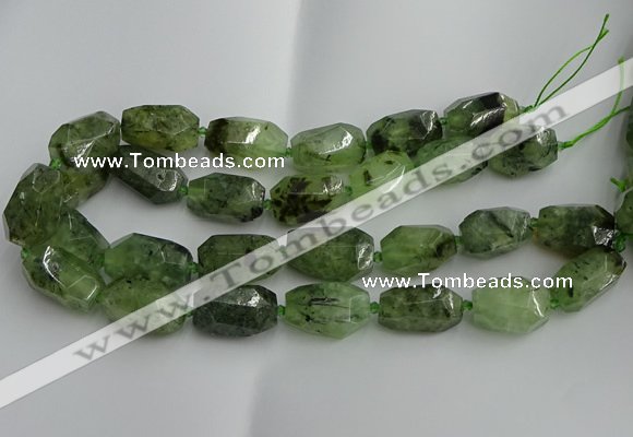 CNG5203 13*18mm - 15*25mm faceted nuggets green rutilated quartz beads